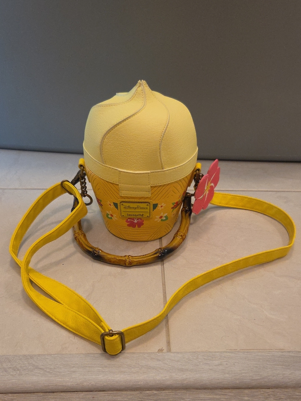 Loungefly Yellow Pineapple Crossbody with Bamboo Handle
